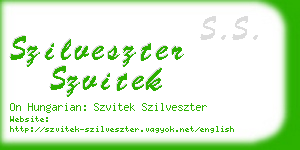 szilveszter szvitek business card